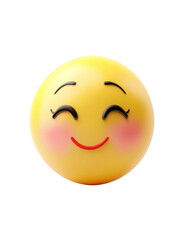 Fototapeta premium Smiling emoji face with blushing cheeks for fun designs