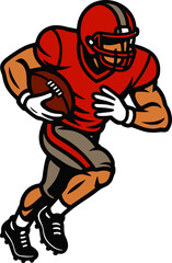 Football Player Editable Vector AI File | Adobe Illustrator | Export to SVG, EPS, PDF, PNG, DXF, JPEG