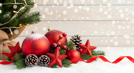 Festive Christmas Decor with Red Baubles