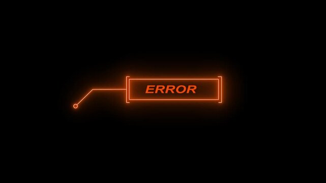 Animation of HUD elements with text Error. Animate a white callus for text Callout futuristic hud animation. Simple HUD elements frame lines callout animation. 4k rendering video and black background.
