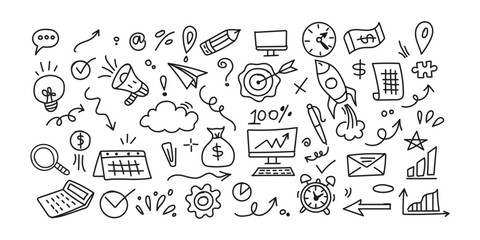 Line cute element set. Hand-drawn sketch doodle style arrow, cloud, star with marker stroke pencil highlight. Doodle sketch heart, star, cloud cartoon sticker shapes