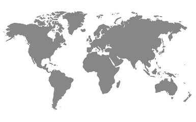 Grey blank world map