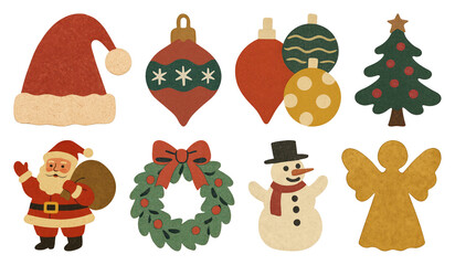 Fototapeta premium PNG Festive holiday icons collection, element set on transparent background