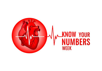 Know your numbers week heart health awareness campaign isolated on transparent background
