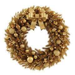 diverse Christmas wreath with decoration on white background. Holiday season festive illustrations.