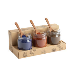 Natural Fabric Dye Powder Jars in Kraft Packaging