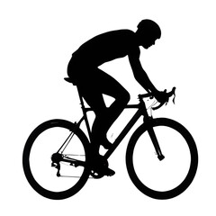 Naklejka premium Cyclist Silhouette Vector – Biking and Sports Illustration