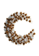 diverse Christmas wreath with decoration on white background. Holiday season festive illustrations.