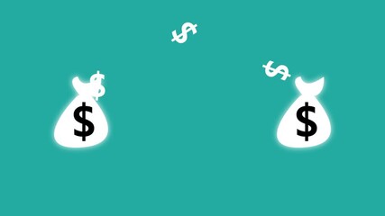 Financial dollar coin icon transactions shown with icons, arrows and dollar symbol. Currency Dollar Exchange Icon. Dollar transfer sing animation.