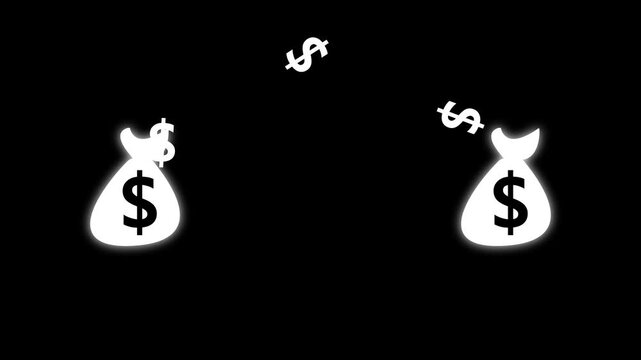 Financial dollar coin icon transactions shown with icons, arrows and dollar symbol. Currency Dollar Exchange Icon. Dollar transfer sing animation.