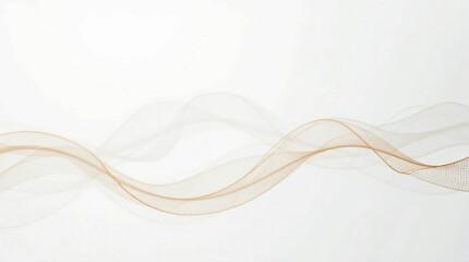“Minimalist Beige Abstract Wave — Elegant Flowing Lines on White Background, Modern Soft Design Concept”