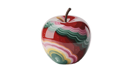luxury marble apple surreal fruit object isolated isolated on transparent background