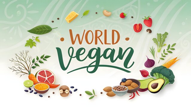 World vegan day banner style