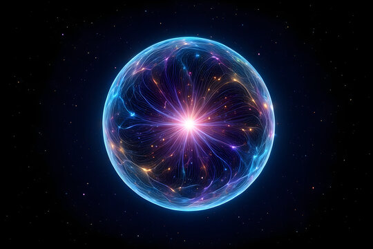 Glowing Particle Brain Sphere Concept
