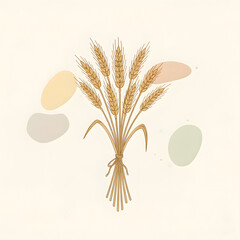 Wheat ears watercolor illustration