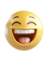 Fototapeta premium Laughing emoji face expressing joy and happiness