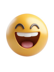 Happy emoticon with laughing expression for fun designs