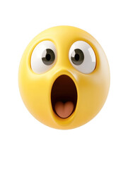 Fototapeta premium Surprised emoji face for messaging and social media design