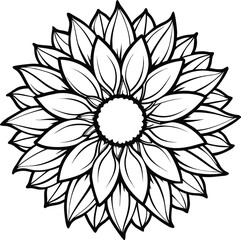 Large vibrant sunflower with a wide circular bloom presented as a natural floral design element isolated on white background isolated on transparent background