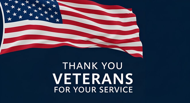 Veterans Day Tribute American Flag and Gratitude