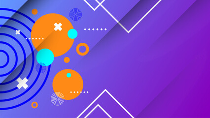 Abstract geometric shape and diagonal shadow. Presentation banner design blue background
