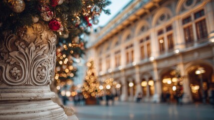 Obraz premium Vienna Opera House with Christmas decorations