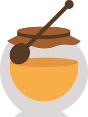 Minimal honey jar illustration vector.