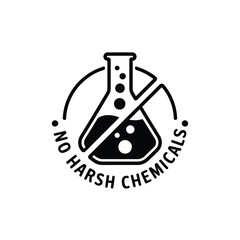 No harsh chemicals symbol with flask and slash