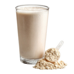 Glass of protein shake png beverage png fitness png nutrition png supplement png drink png whey png health png breakfast png creamy png transparent background image