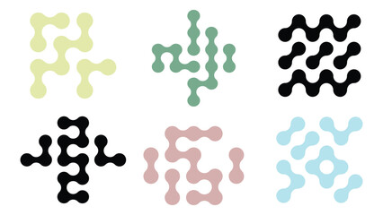 Fototapeta premium Abstract organic molecule shapes connectivity network pattern background design elements vector