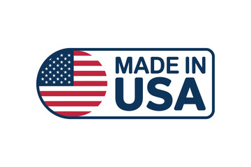 Official made in usa emblem with american flag