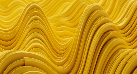 Abstract yellow wave pattern background with smooth curves and textures