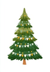 A decorated Christmas tree with vibrant lights and ornaments, perfect for festive designs, holiday promotions, or seasonal greeting materials, Ideal for websites, cards, or social media posts,