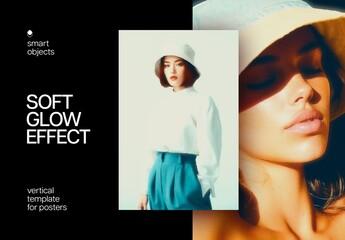 Soft Glow Poster Photo Effect Mockup