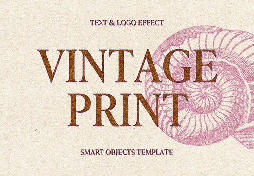 Vintage Grunge Print Effect Mockup