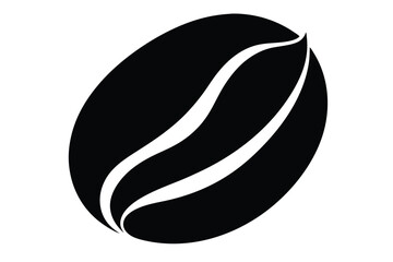 Single coffee bean shows its iconic shape in a solid black form