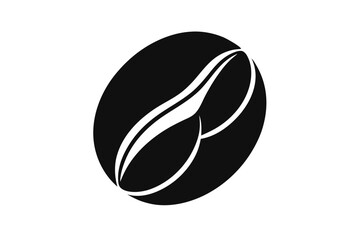 Simple black and white coffee bean shows off smooth lines and modern design