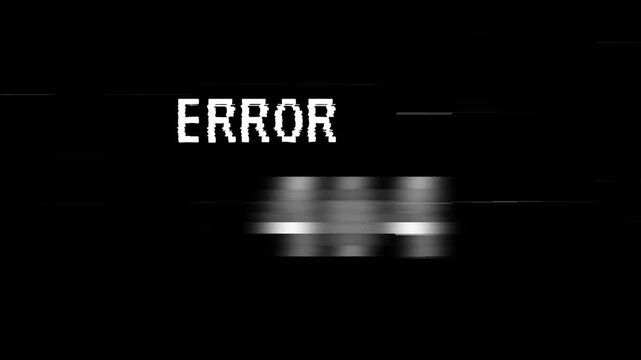 error 404 with glitch 4k video ,with black background full of noise and dots,and glitch efect.