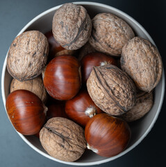 Still life of chestnuts and walnuts 2