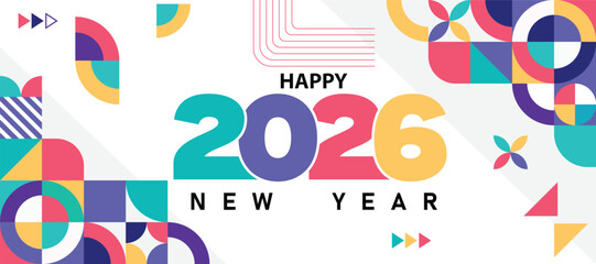 2026 new  year banner abstract design 