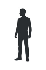 Contemplative Man Silhouette: Elegance in Simplicity for Graphic Design