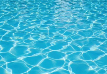 Obraz premium Crystal clear blue swimming pool water ripples and sunlit reflections surface texture