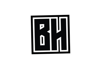 Obraz premium BH Modern Monogram Logo Design with Bold Geometric Shape and Minimal Frame.
