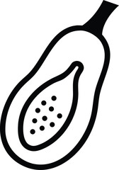 Papaya icon black and white vector sign