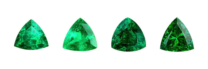 Emerald Gemstones Collection. Luxury And Elegance In Jewelry Design Set Isolated On Transparent Background