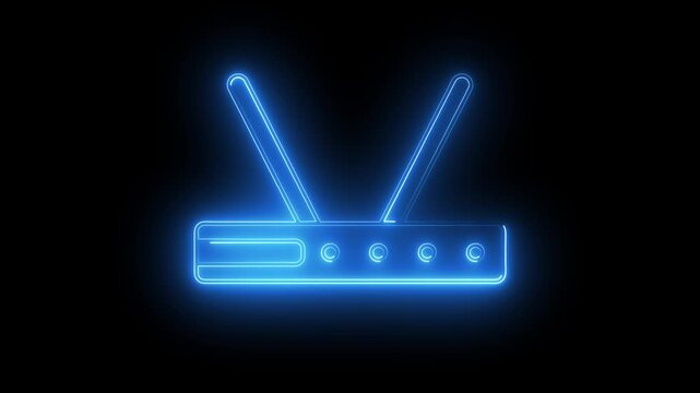 Faint wifi signal icon animation with neon line.