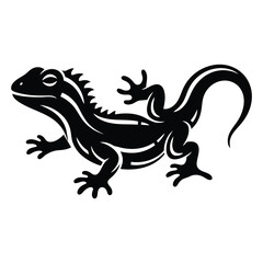 Detailed lizard silhouette with intricate details