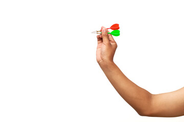 Hand Holding Two Darts Ready to Throw, Demonstrating Precision and Focus in Targeting