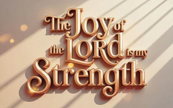 The Joy of the Lord Is My Strength elegant golden script