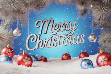 merry christmas background with gift box and ball lamp